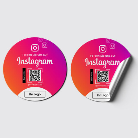 Qr Code Rolle Instagram-Follow QR-Code Aufkleber auf Rolle mit Logo - ONESSO