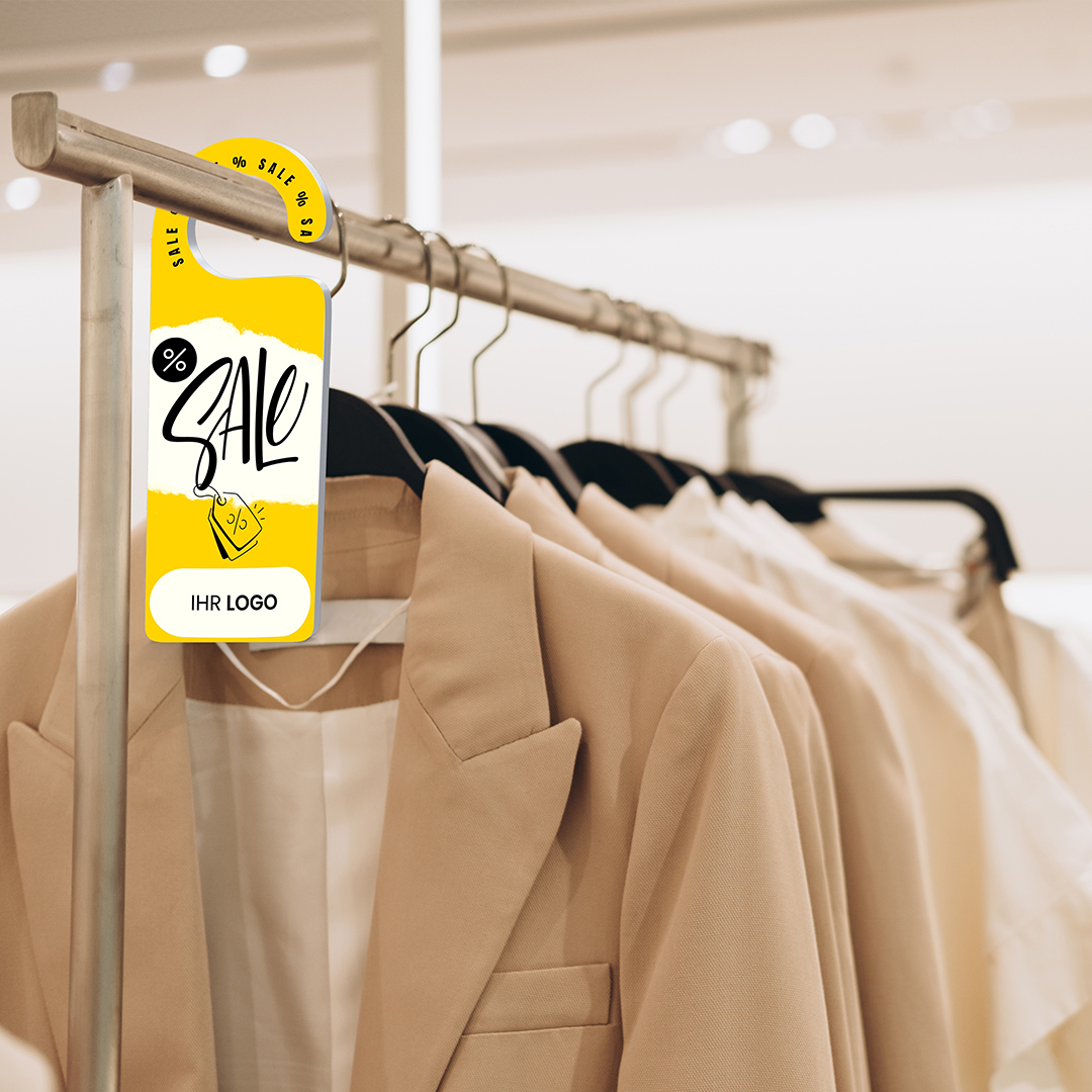 SALE-Produktanhänger Gelb mit Logo – Ideal für Rabatte-2.image