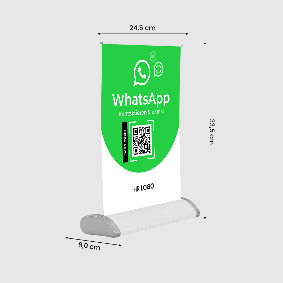 Mini-Roll-Up Aufsteller A4 für WhatsApp WA10 mit QR-Code + Logo-1.image