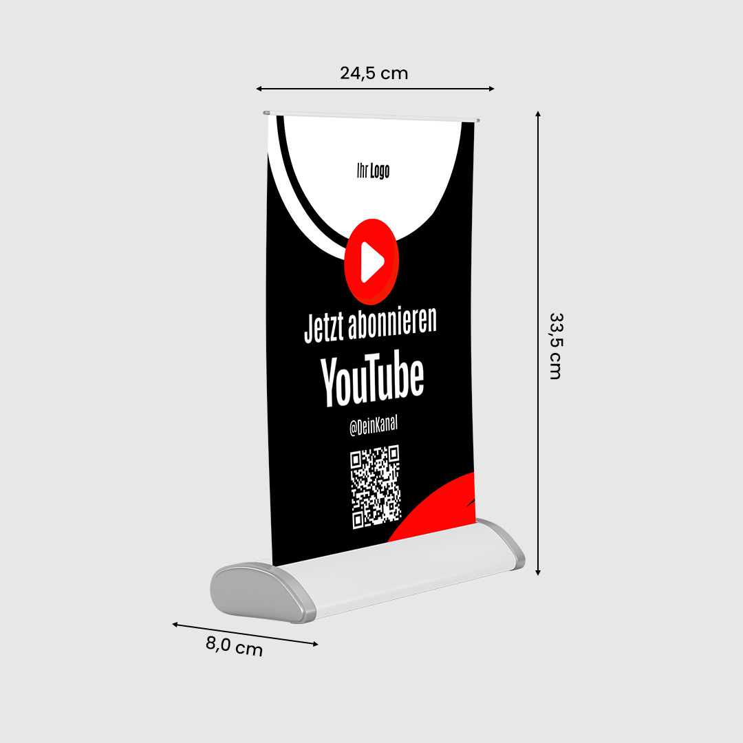 Mini-Roll-Up Aufsteller für Youtube YOU50 mit QR-Code + Logo-1.image