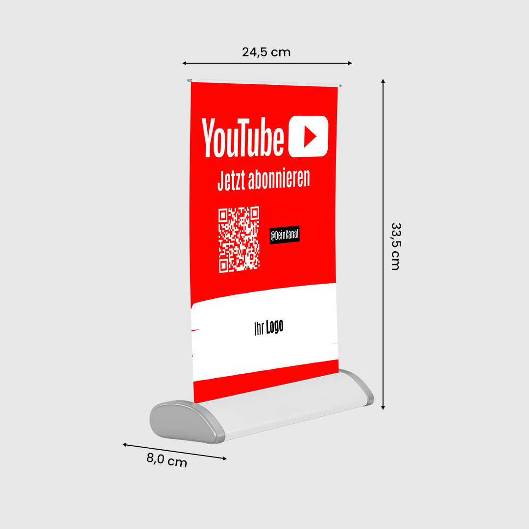 Mini-Roll-Up Aufsteller für Youtube YOU60 mit QR-Code + Logo-1.image