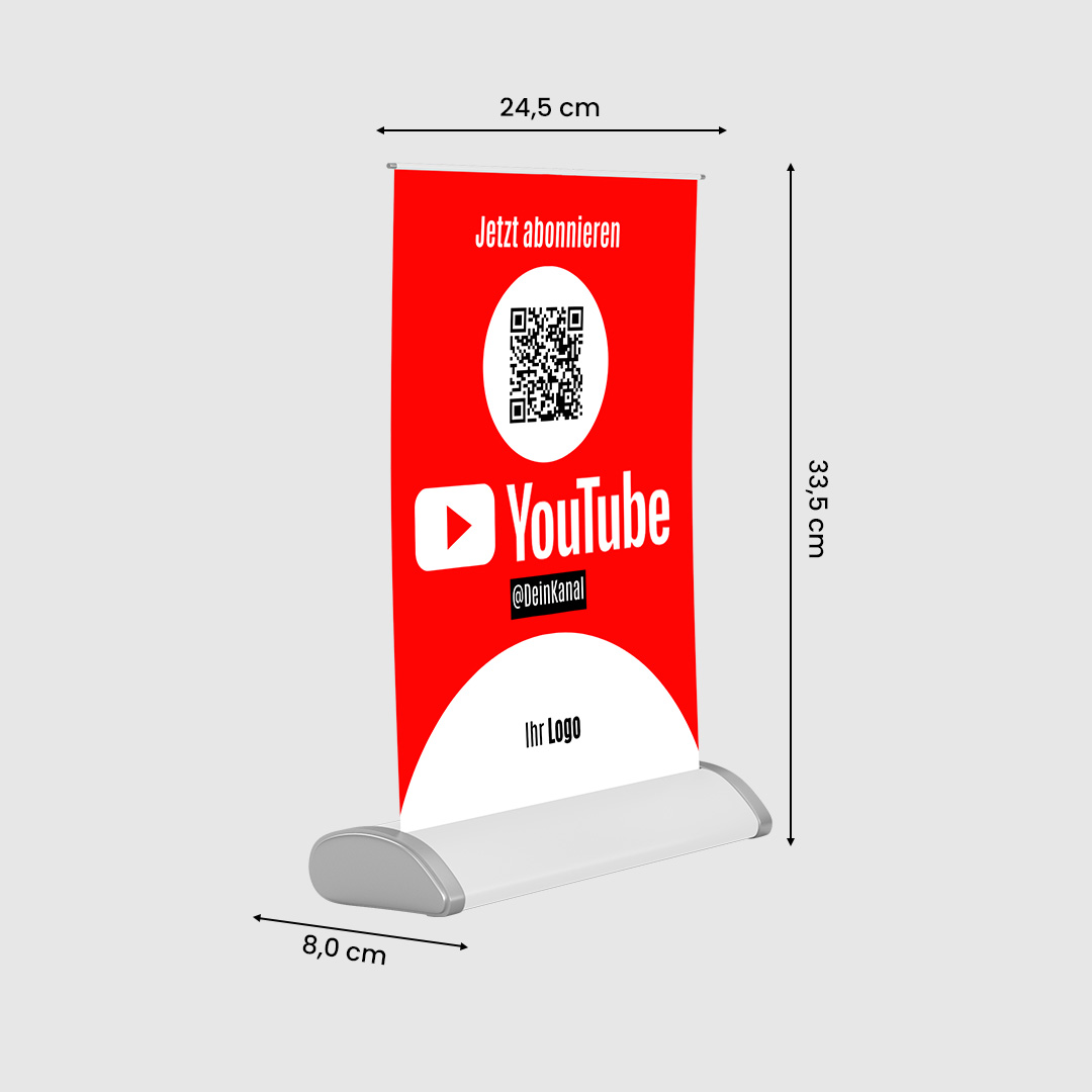 Mini-Roll-Up Aufsteller für Youtube YOU70 mit QR-Code + Logo-1.image