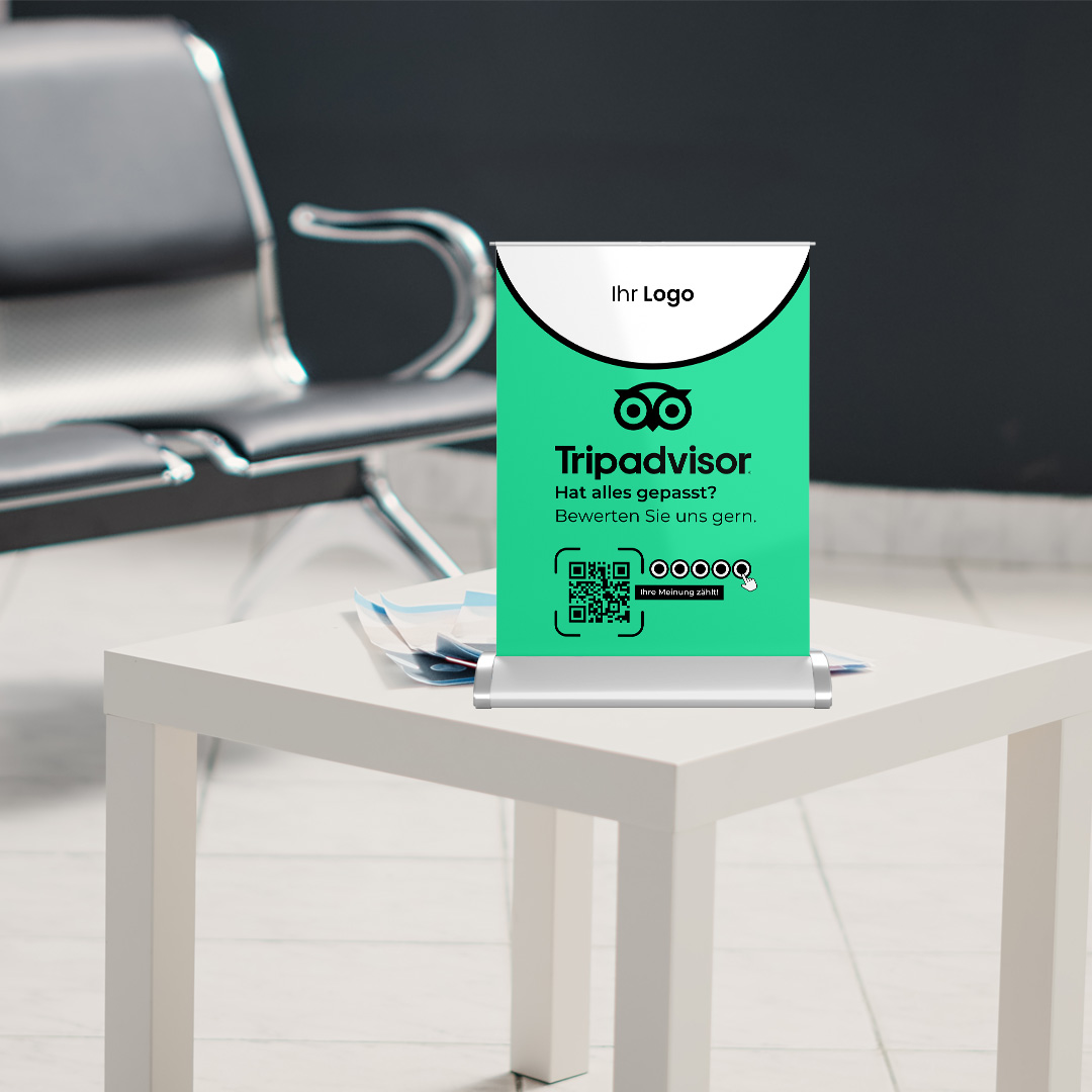 Tripadvisor Mini-Roll-Up Aufsteller FOCUS mit QR-Code+Logo, DIN A4 -9.image
