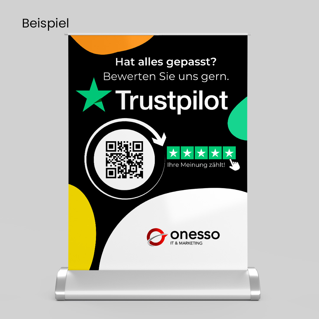 Trustpilot Mini-Roll-Up Aufsteller STYLE mit QR-Code+Logo, DIN A4-3.image
